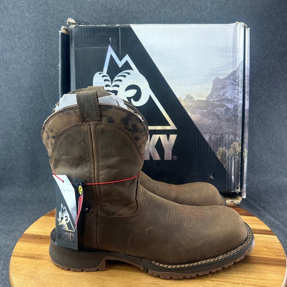 Rocky Rosemary Womens 8.5M Brown Leather Western Composite Toe Boots RKW0401